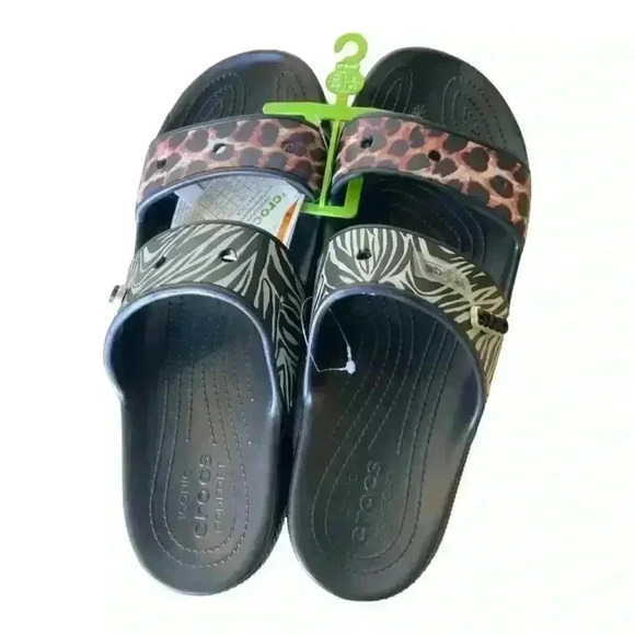 Crocs Classic Animal Remix Two-Strap Slide Sandals Men's Size 14 Shoes NEW - Picture 5 of 16